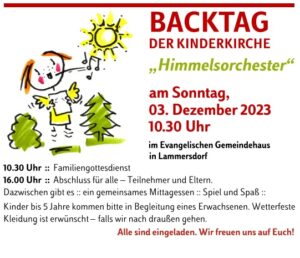 Backtag der Kinderkirche @ Gemeindehaus Lammersdorf